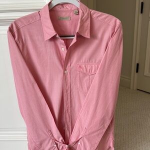 Men's Burberry Pink Button-Down Shirt M – Classic Designer Style Like New Luxury